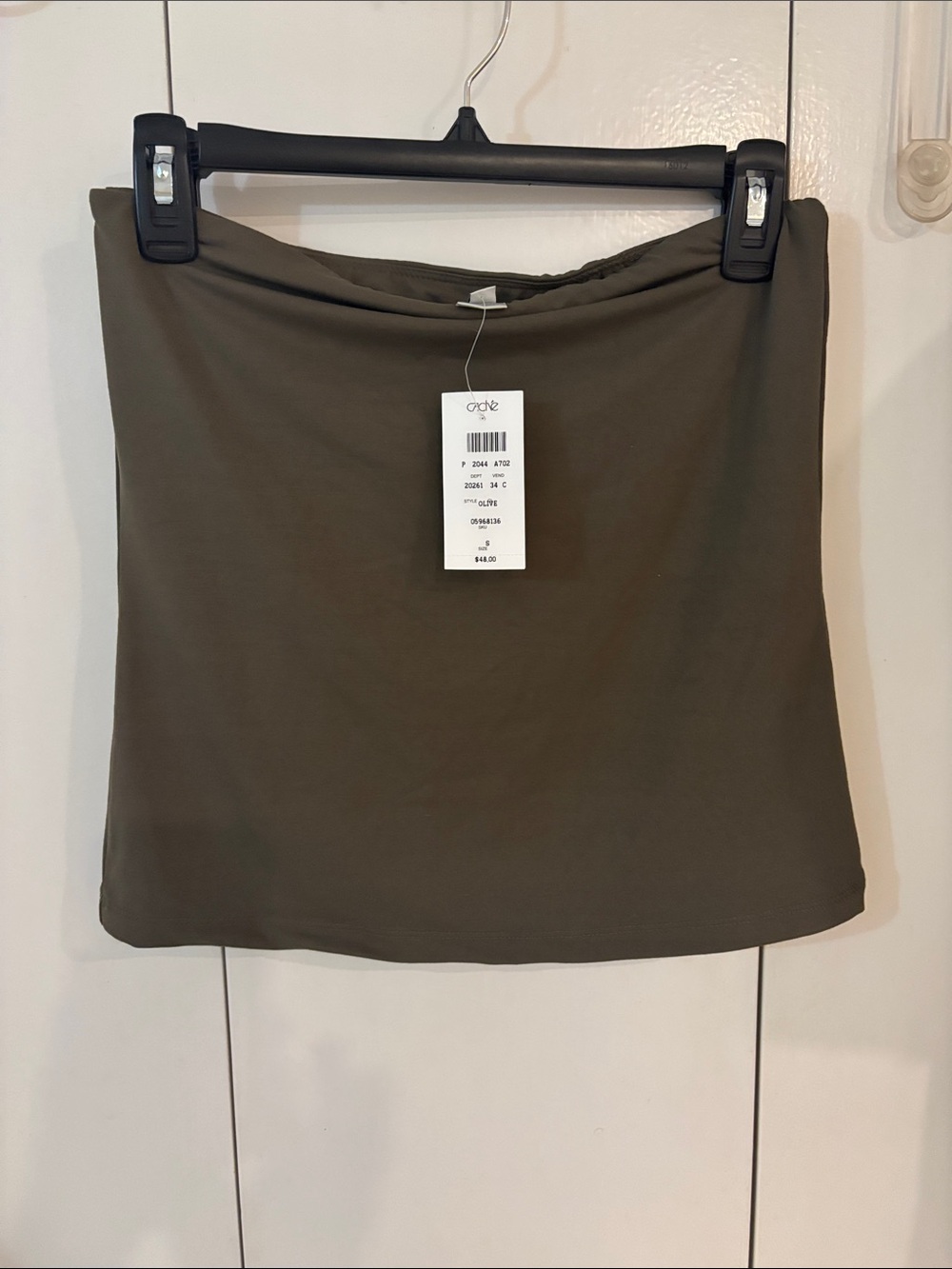 Cache new Olive  Strapless Tube Top,S